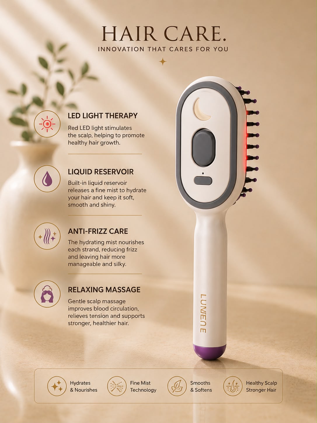 Lumelle Scalp Hair Anti Frizz Brush